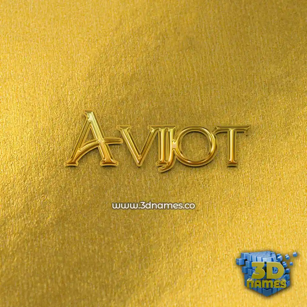avijot in All Gold style - 3D name wallpaper