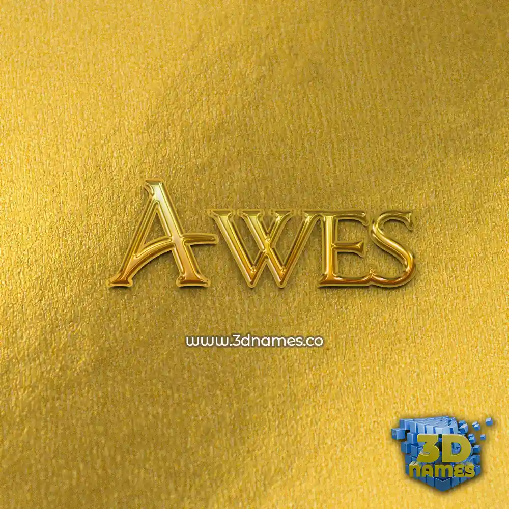 awes in All Gold style - 3D name wallpaper awes in All Gold style - 3D name wallpaper