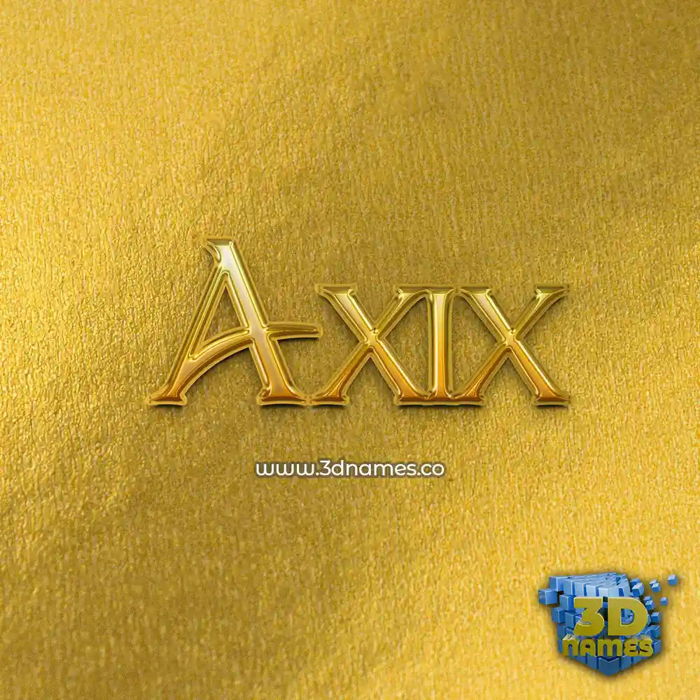 axix in All Gold style - 3D name wallpaper