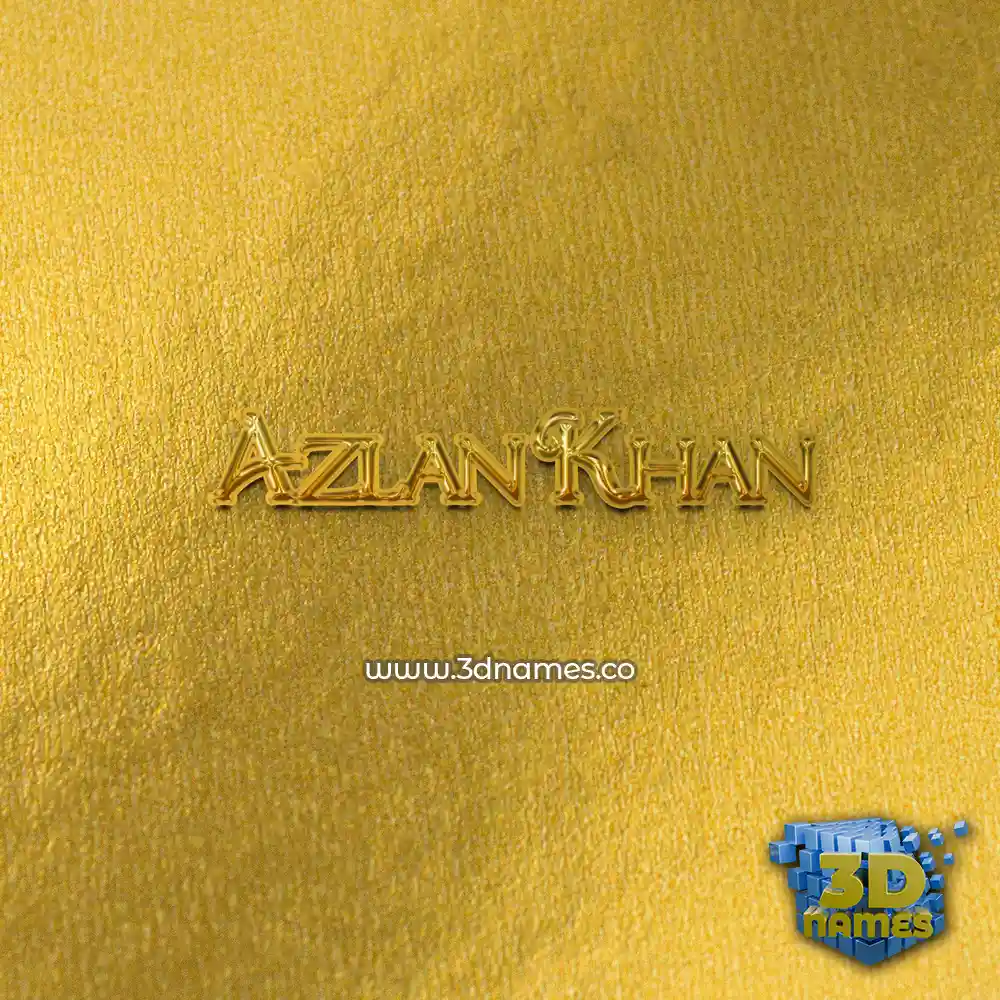 azlan khan in All Gold style - 3D name wallpaper azlan khan in All Gold style - 3D name wallpaper