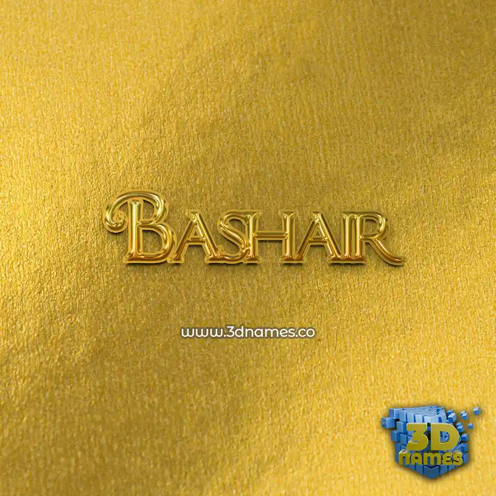 bashair in All Gold style - 3D name wallpaper bashair in All Gold style - 3D name wallpaper