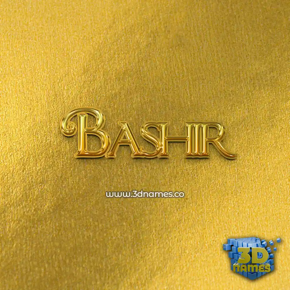 bashir in All Gold style - 3D name wallpaper bashir in All Gold style - 3D name wallpaper