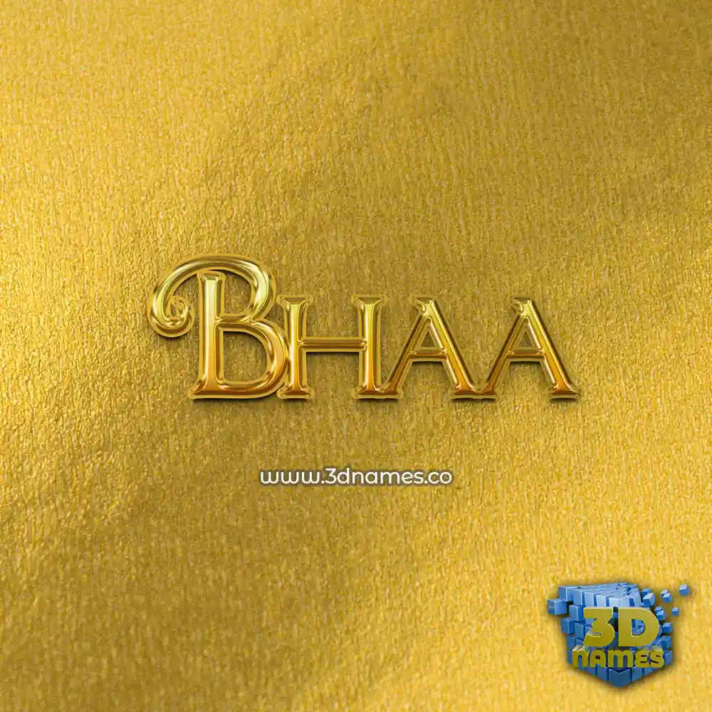 bhaa in All Gold style - 3D name wallpaper