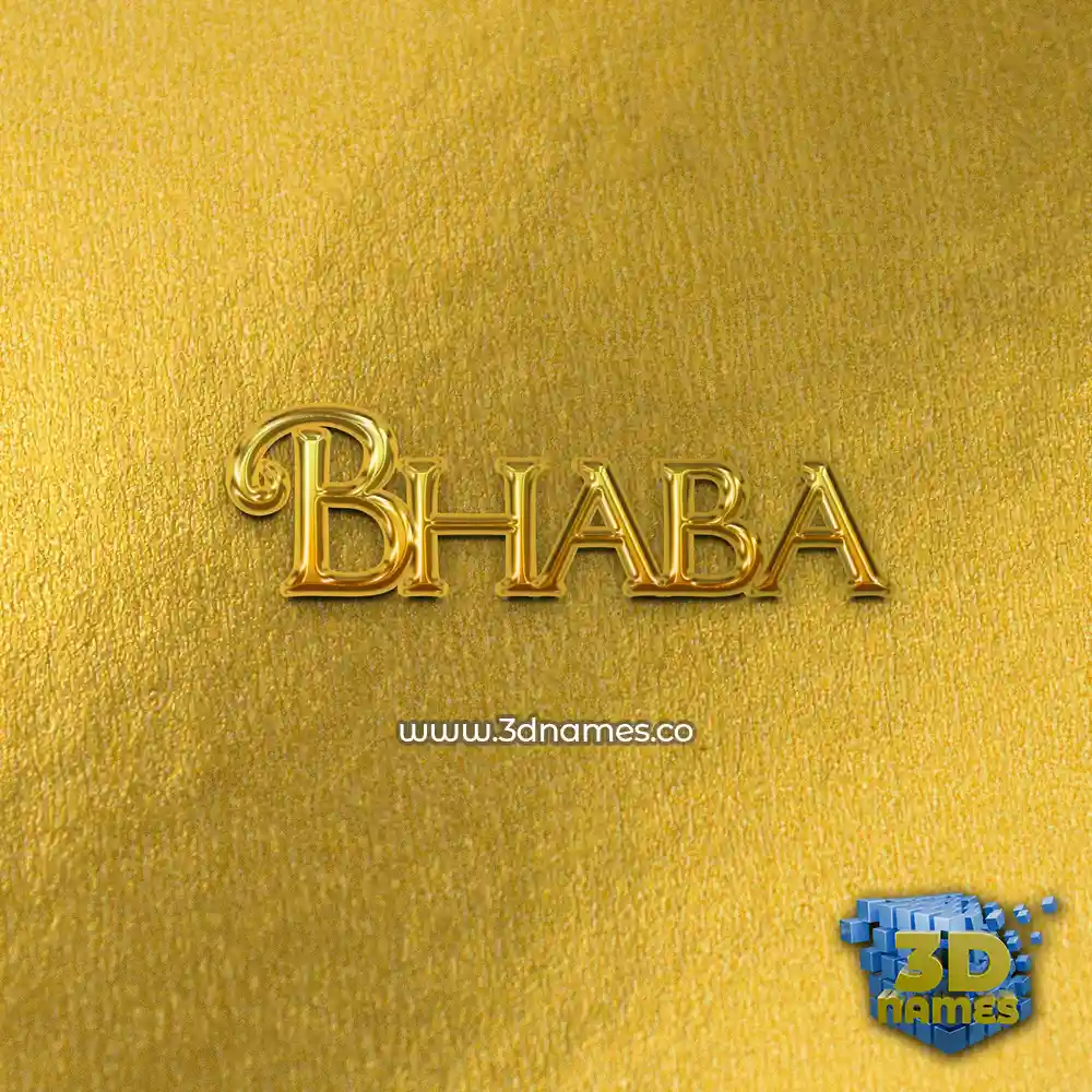 bhaba in All Gold style - 3D name wallpaper
