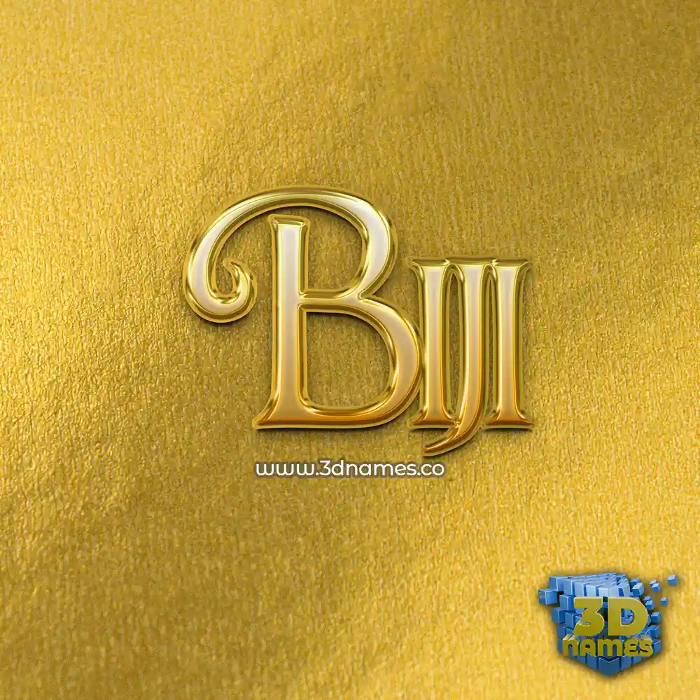 biji in All Gold style - 3D name wallpaper
