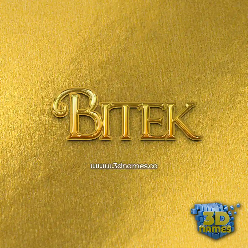 bitek in All Gold style - 3D name wallpaper