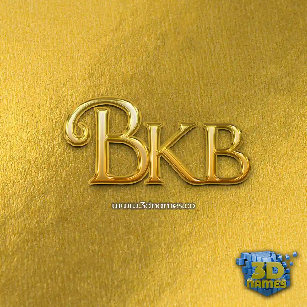 bkb in All Gold style - 3D name wallpaper bkb in All Gold style - 3D name wallpaper