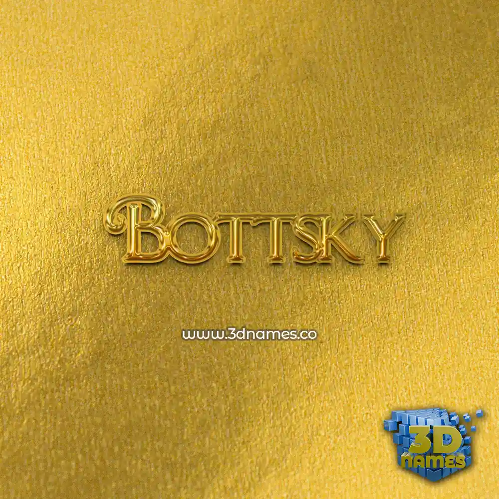 bottsky in All Gold style - 3D name wallpaper