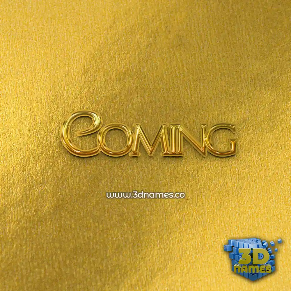coming in All Gold style - 3D name wallpaper