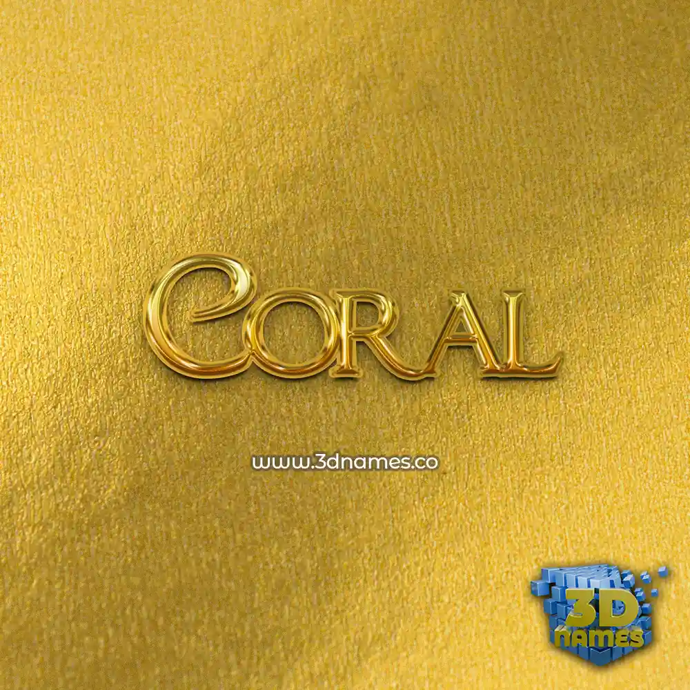 coral in All Gold style - 3D name wallpaper coral in All Gold style - 3D name wallpaper