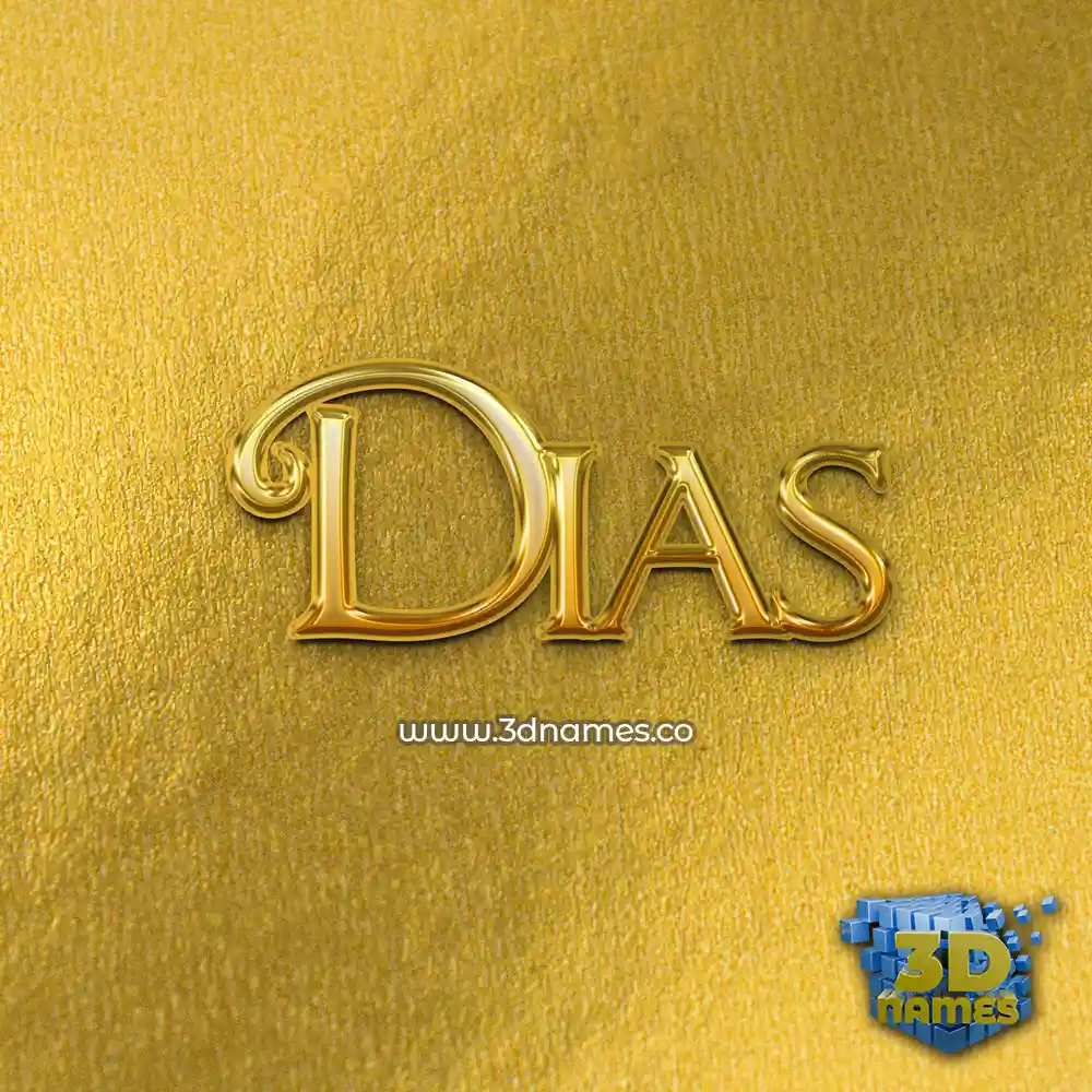 dias in All Gold style - 3D name wallpaper dias in All Gold style - 3D name wallpaper
