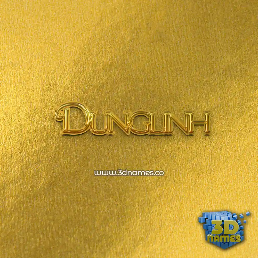 dunglinh in All Gold style - 3D name wallpaper