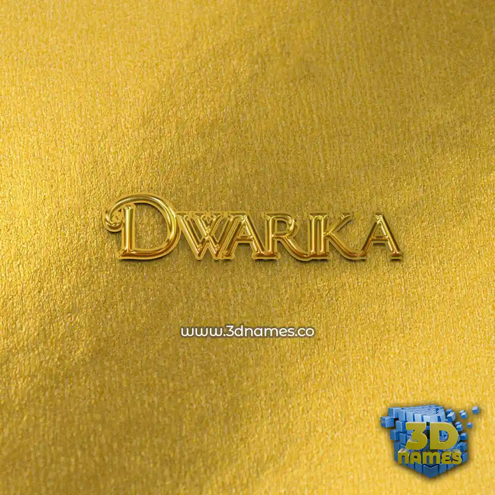 dwarika in All Gold style - 3D name wallpaper