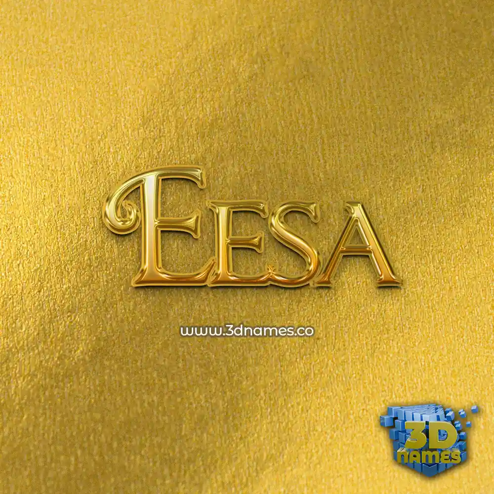 eesa in All Gold style - 3D name wallpaper