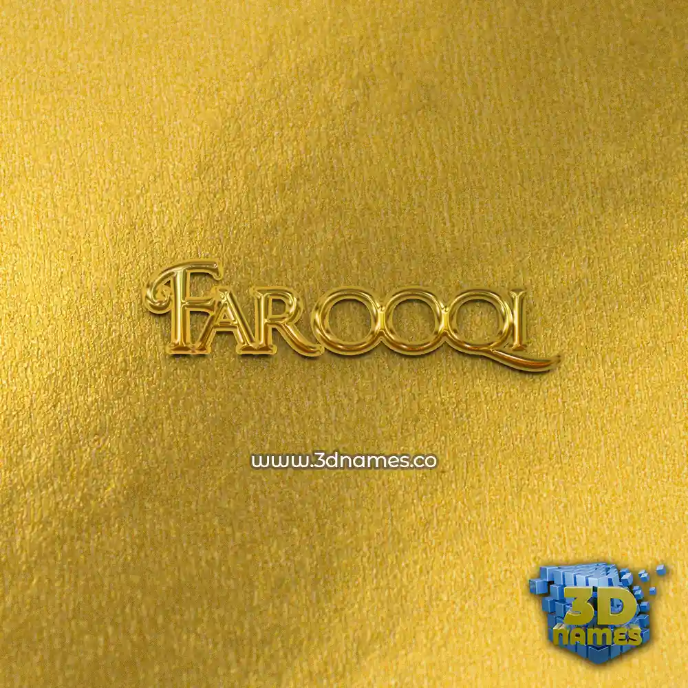 farooqi in All Gold style - 3D name wallpaper