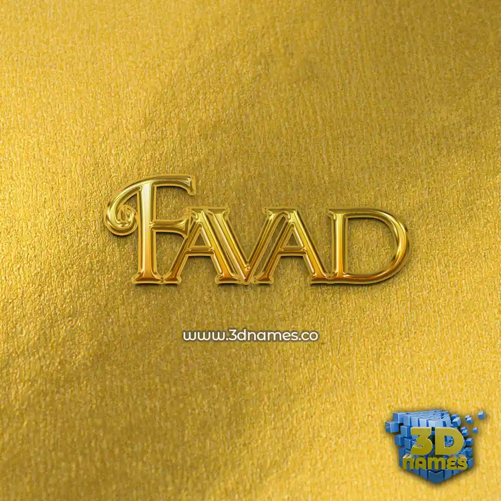 favad in All Gold style - 3D name wallpaper