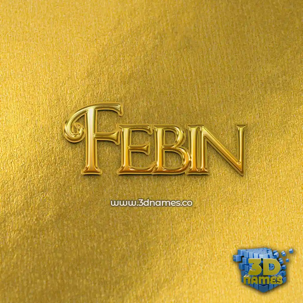 febin in All Gold style - 3D name wallpaper