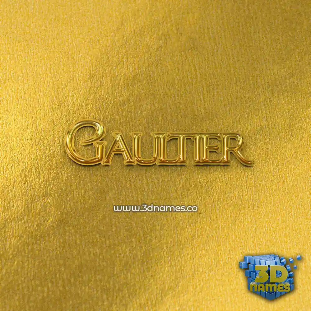 gaultier in All Gold style - 3D name wallpaper