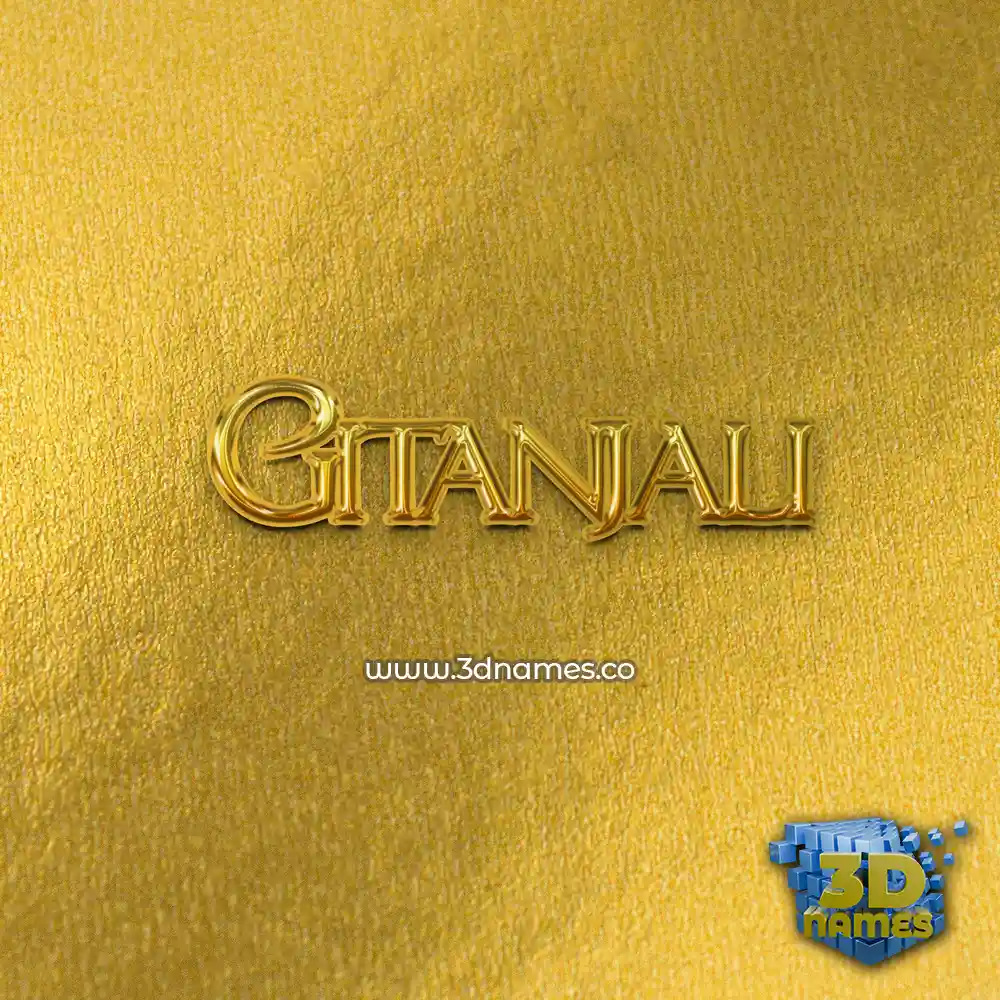 gitanjali in All Gold style - 3D name wallpaper