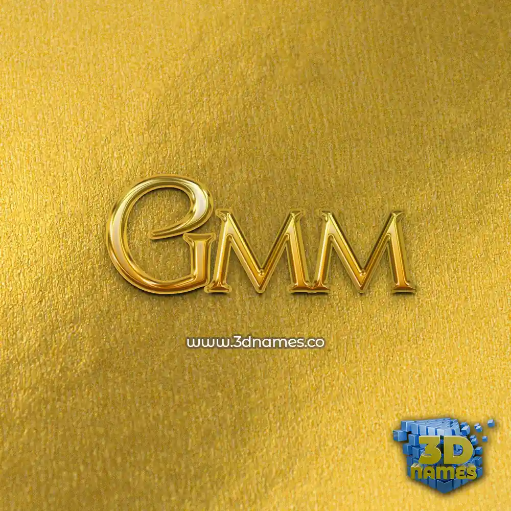gmm in All Gold style - 3D name wallpaper