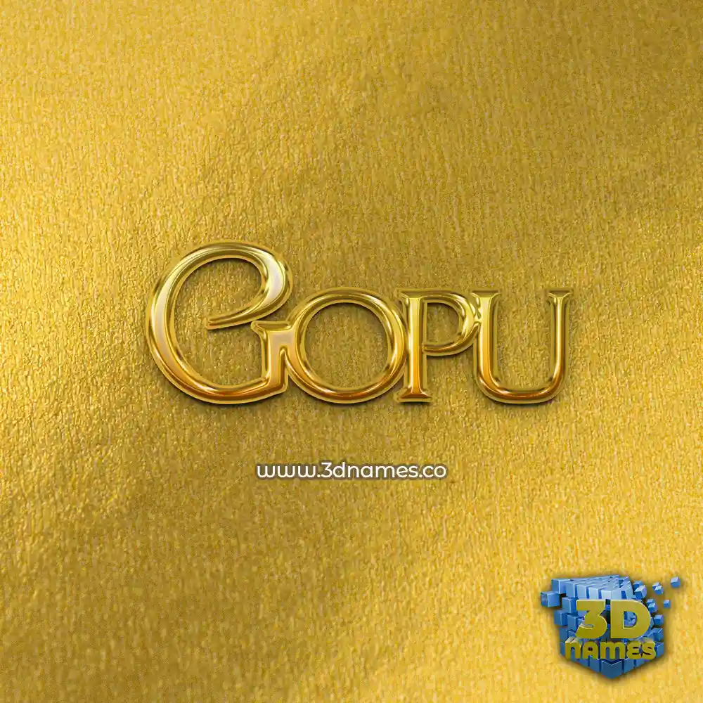 gopu in All Gold style - 3D name wallpaper