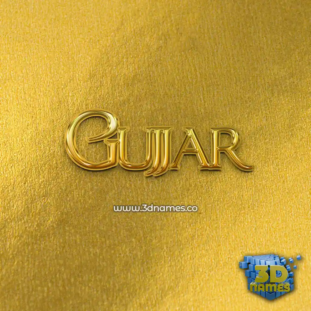 gujjar in All Gold style - 3D name wallpaper
