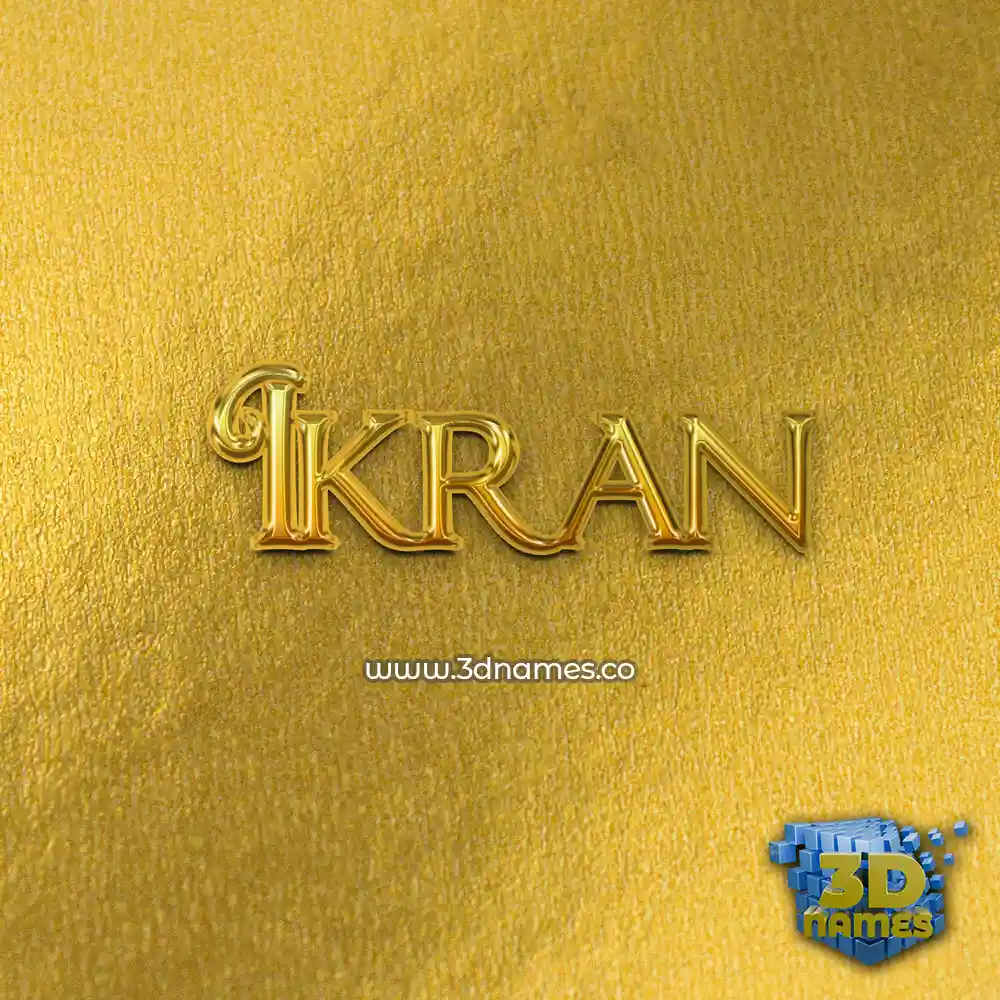 ikran in All Gold style - 3D name wallpaper