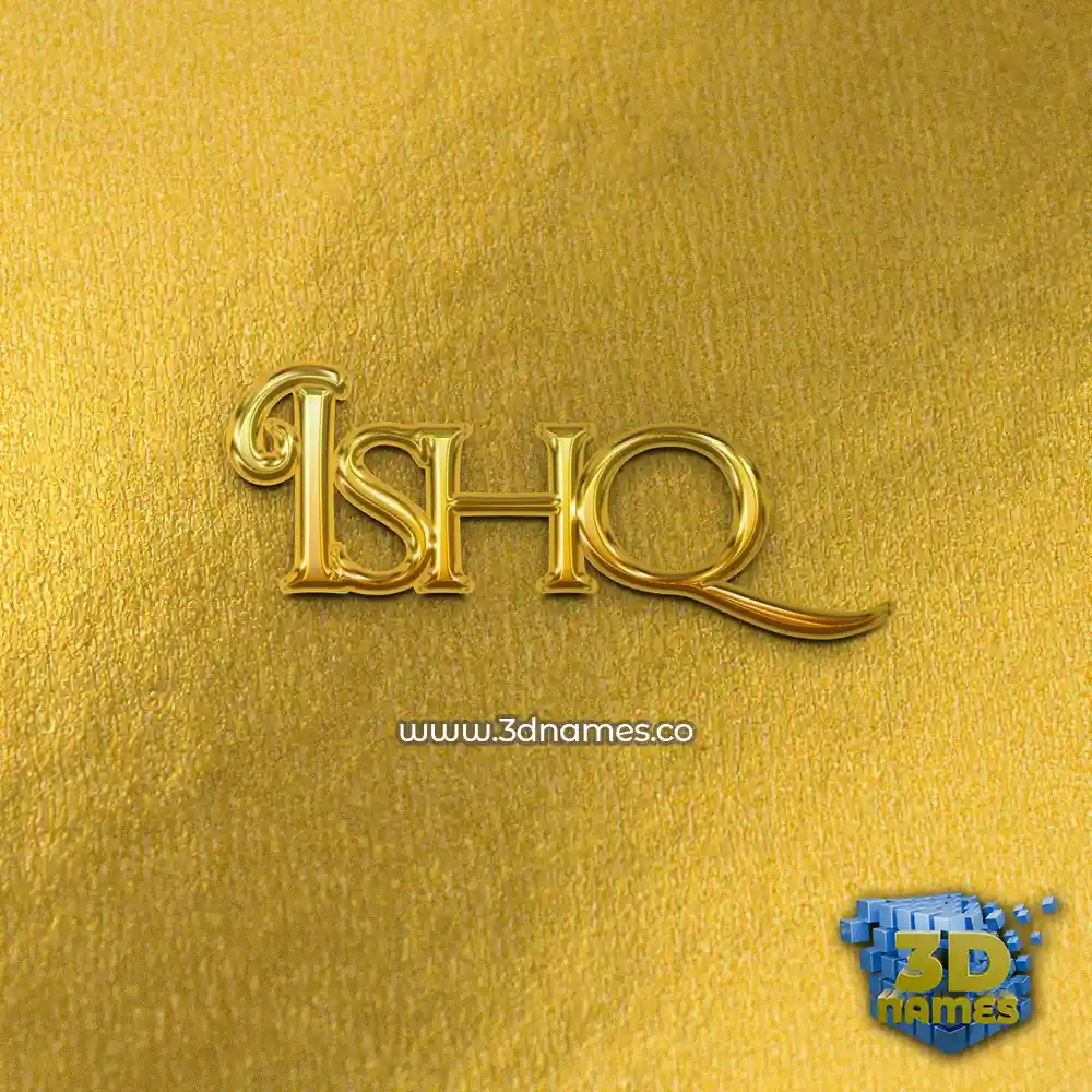 ishq in All Gold style - 3D name wallpaper ishq in All Gold style - 3D name wallpaper