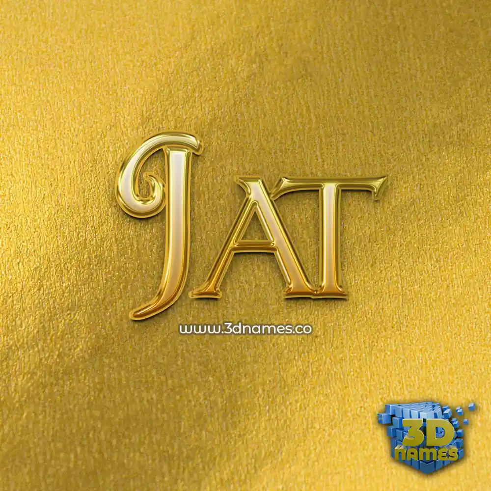 jat in All Gold style - 3D name wallpaper