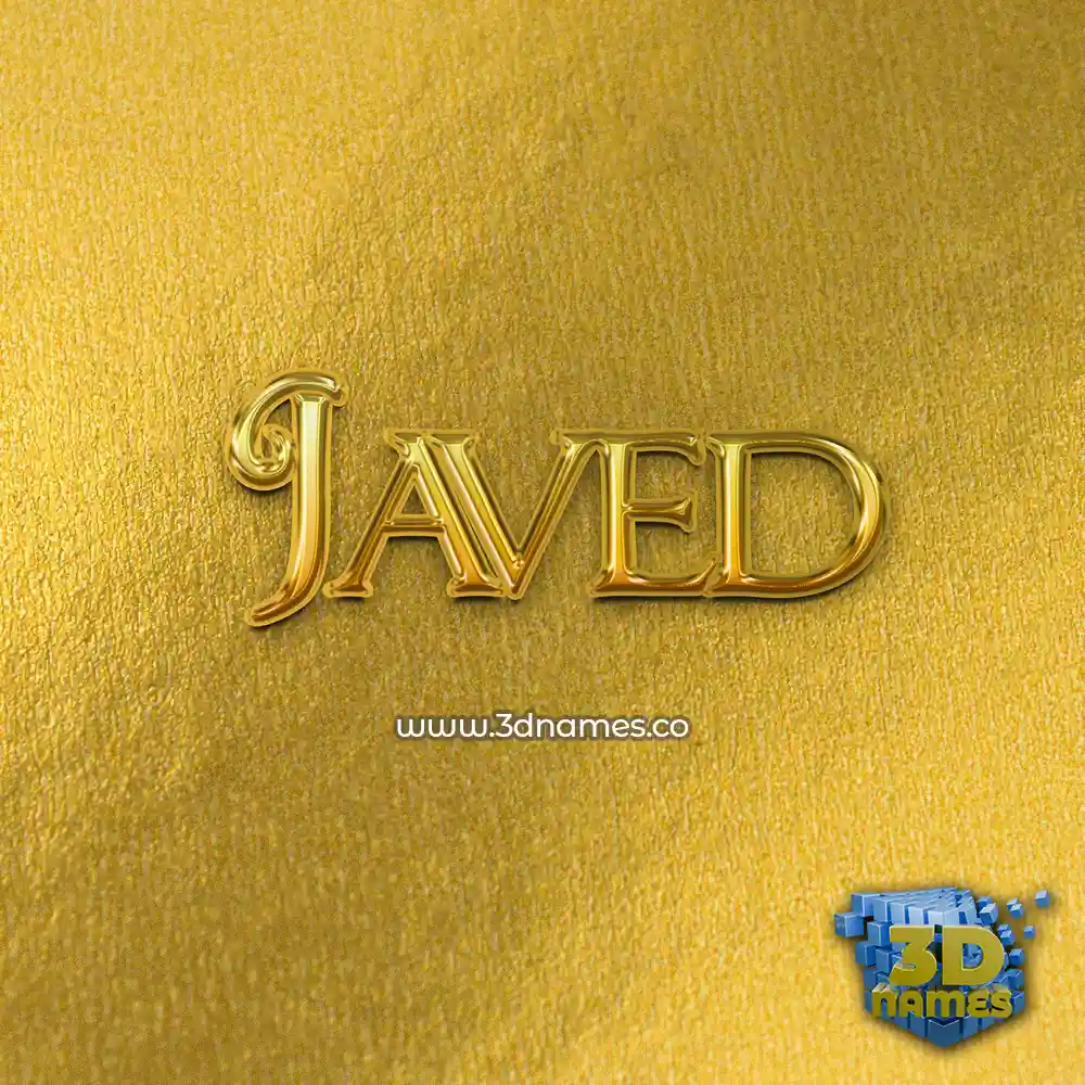 javed in All Gold style - 3D name wallpaper