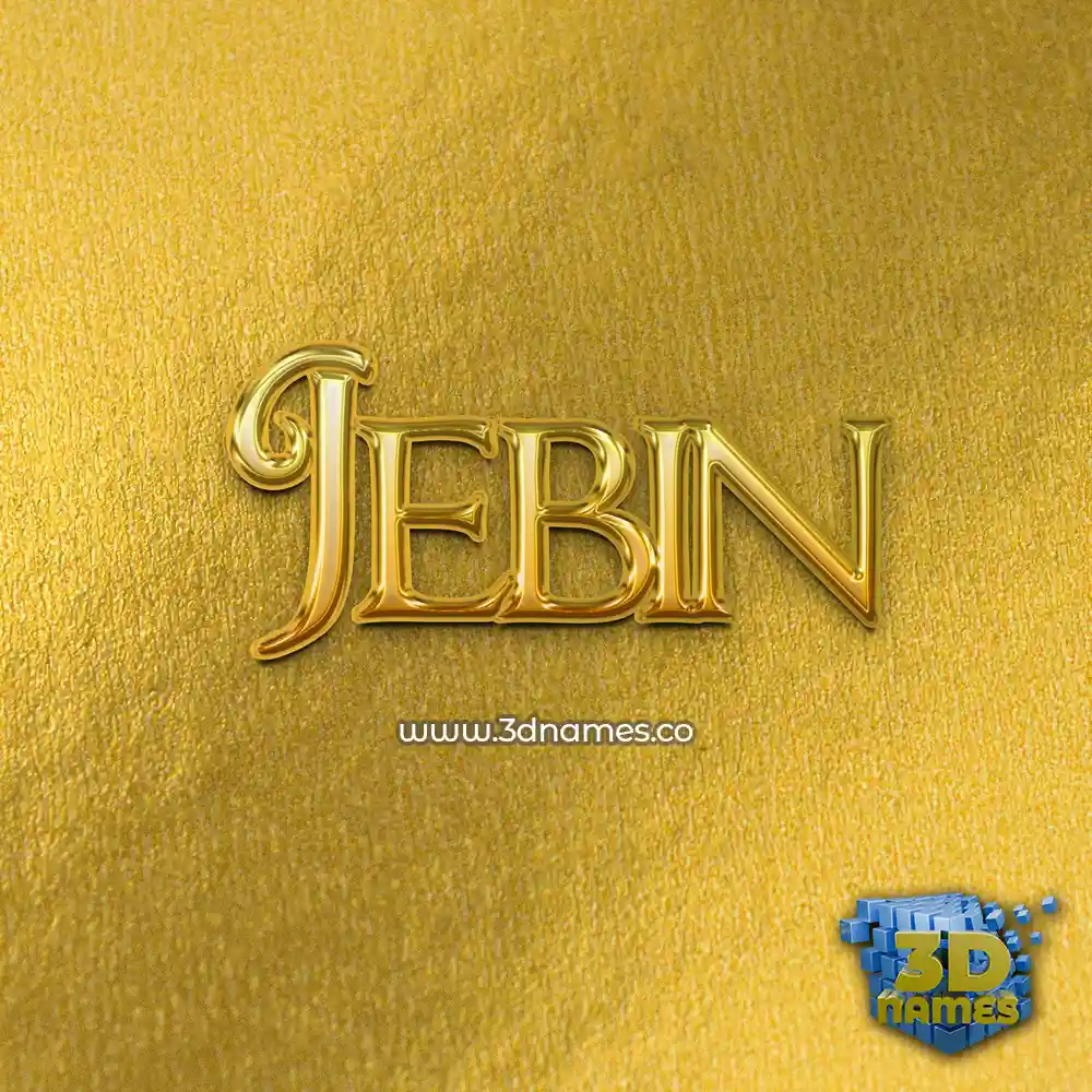 jebin in All Gold style - 3D name wallpaper