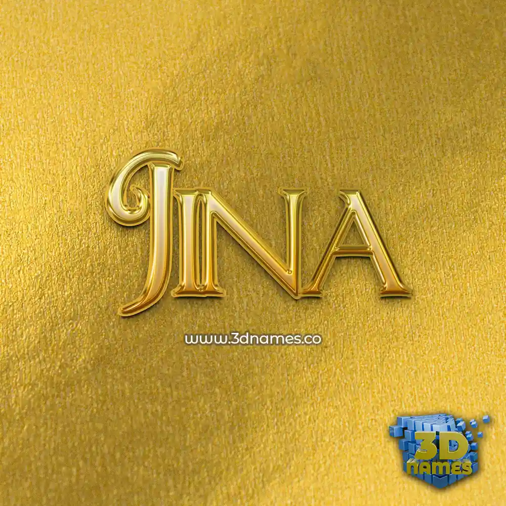 jina in All Gold style - 3D name wallpaper