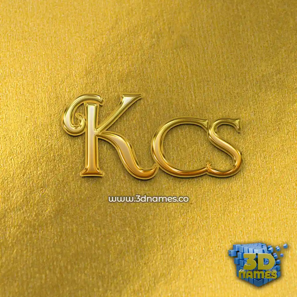 kcs in All Gold style - 3D name wallpaper