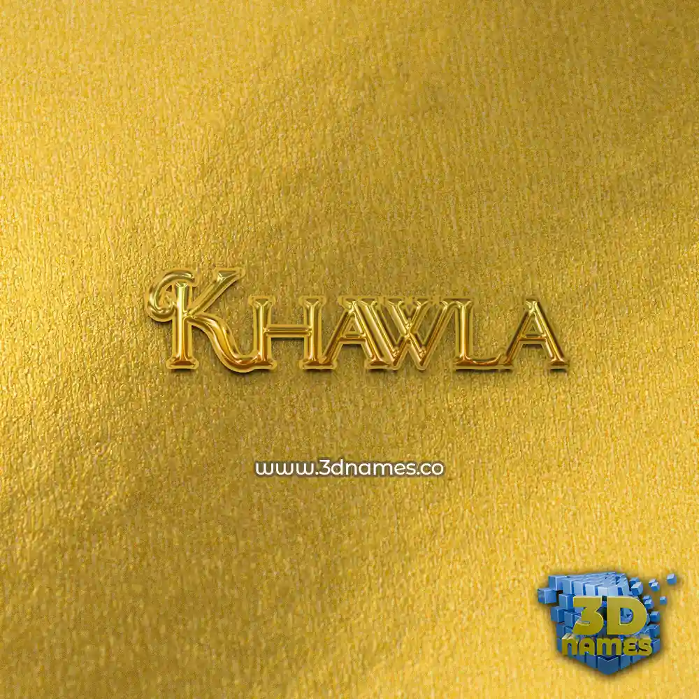 khawla in All Gold style - 3D name wallpaper
