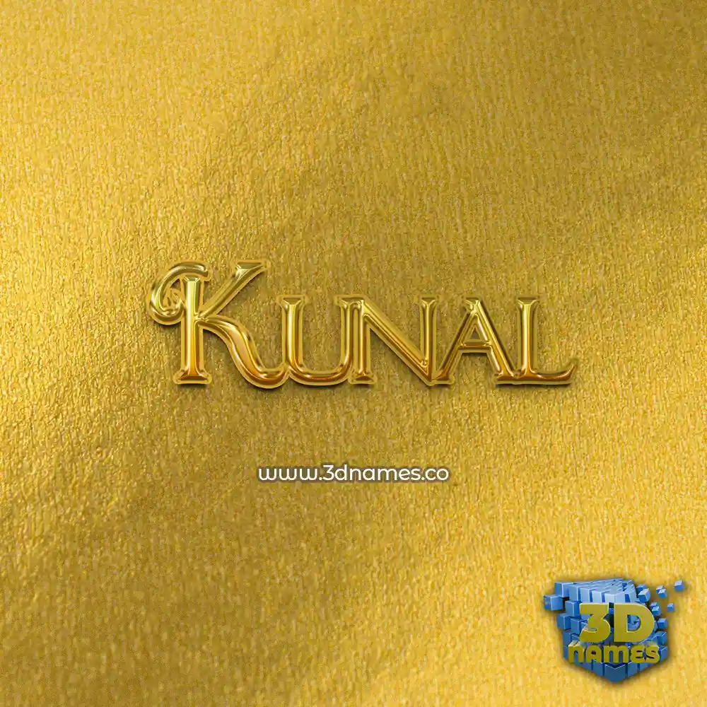 kunal in All Gold style - 3D name wallpaper