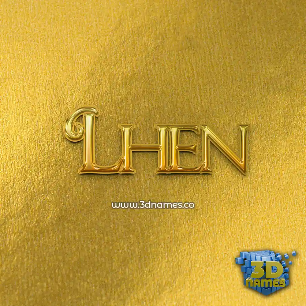 lhen in All Gold style - 3D name wallpaper