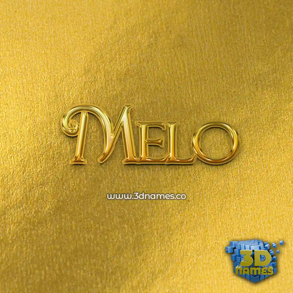 melo in All Gold style - 3D name wallpaper
