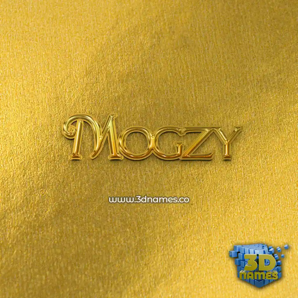mogzy in All Gold style - 3D name wallpaper