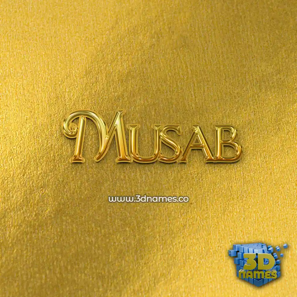 musab in All Gold style - 3D name wallpaper musab in All Gold style - 3D name wallpaper