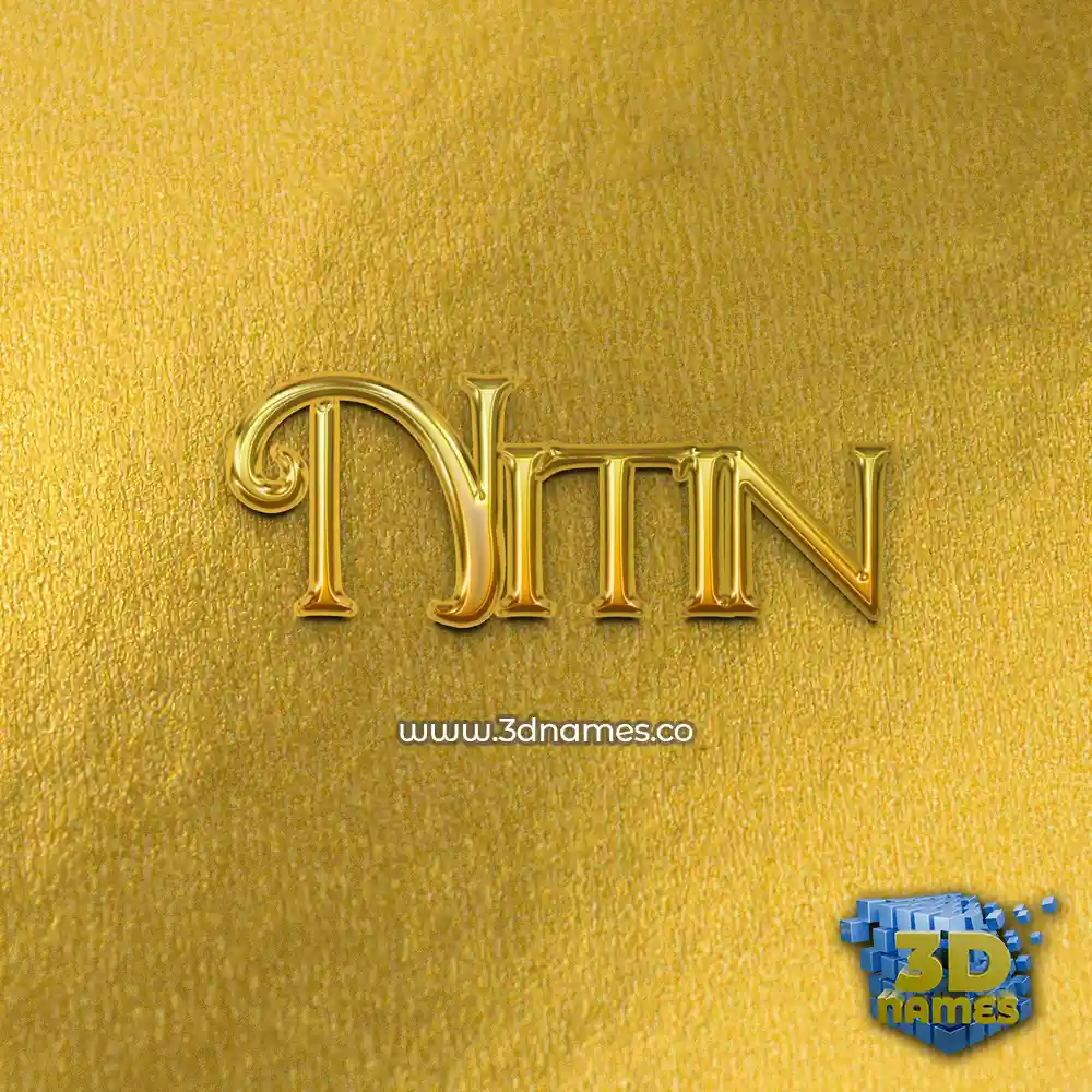nitin in All Gold style - 3D name wallpaper