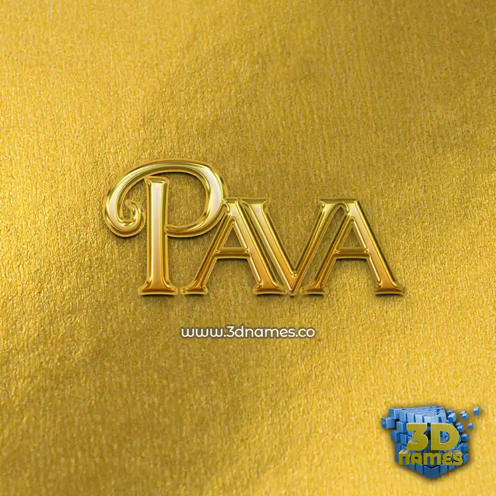 pava in All Gold style - 3D name wallpaper pava in All Gold style - 3D name wallpaper