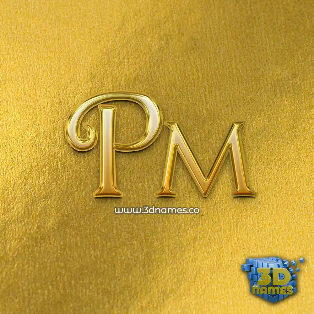 pm in All Gold style - 3D name wallpaper pm in All Gold style - 3D name wallpaper