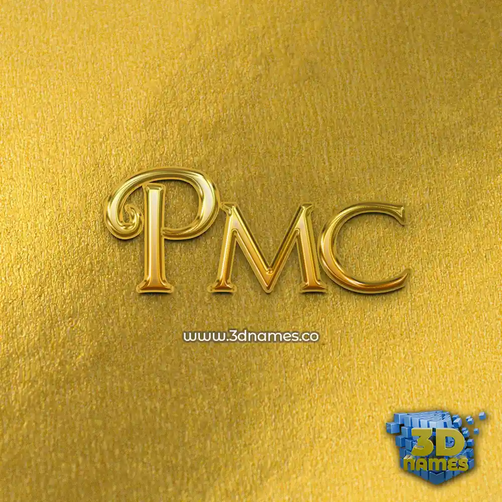 pmc in All Gold style - 3D name wallpaper