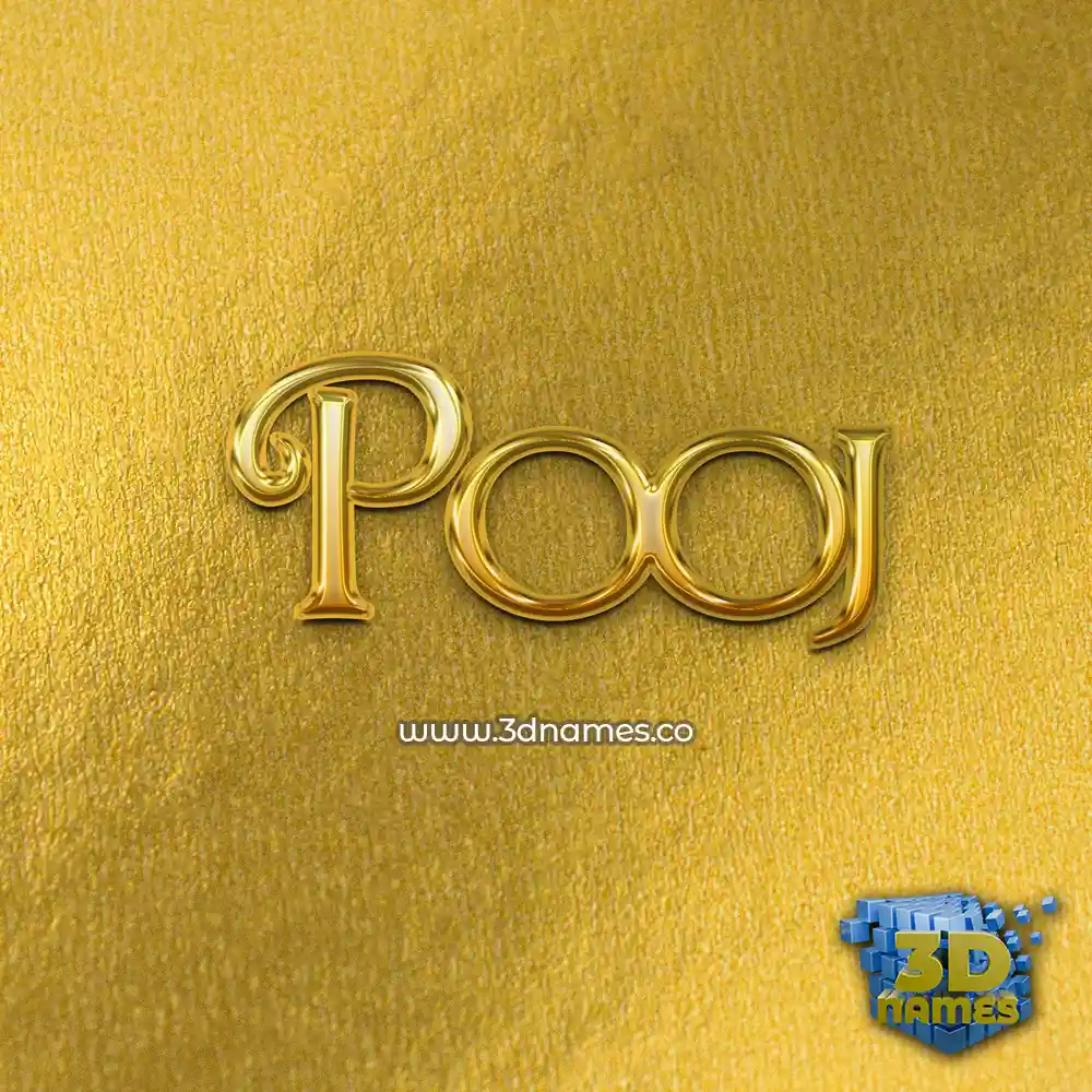 pooj in All Gold style - 3D name wallpaper