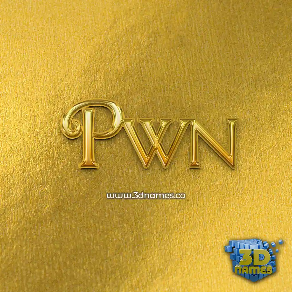pwn in All Gold style - 3D name wallpaper