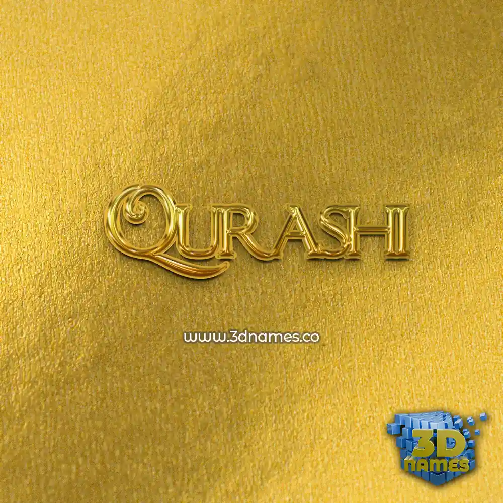qurashi in All Gold style - 3D name wallpaper