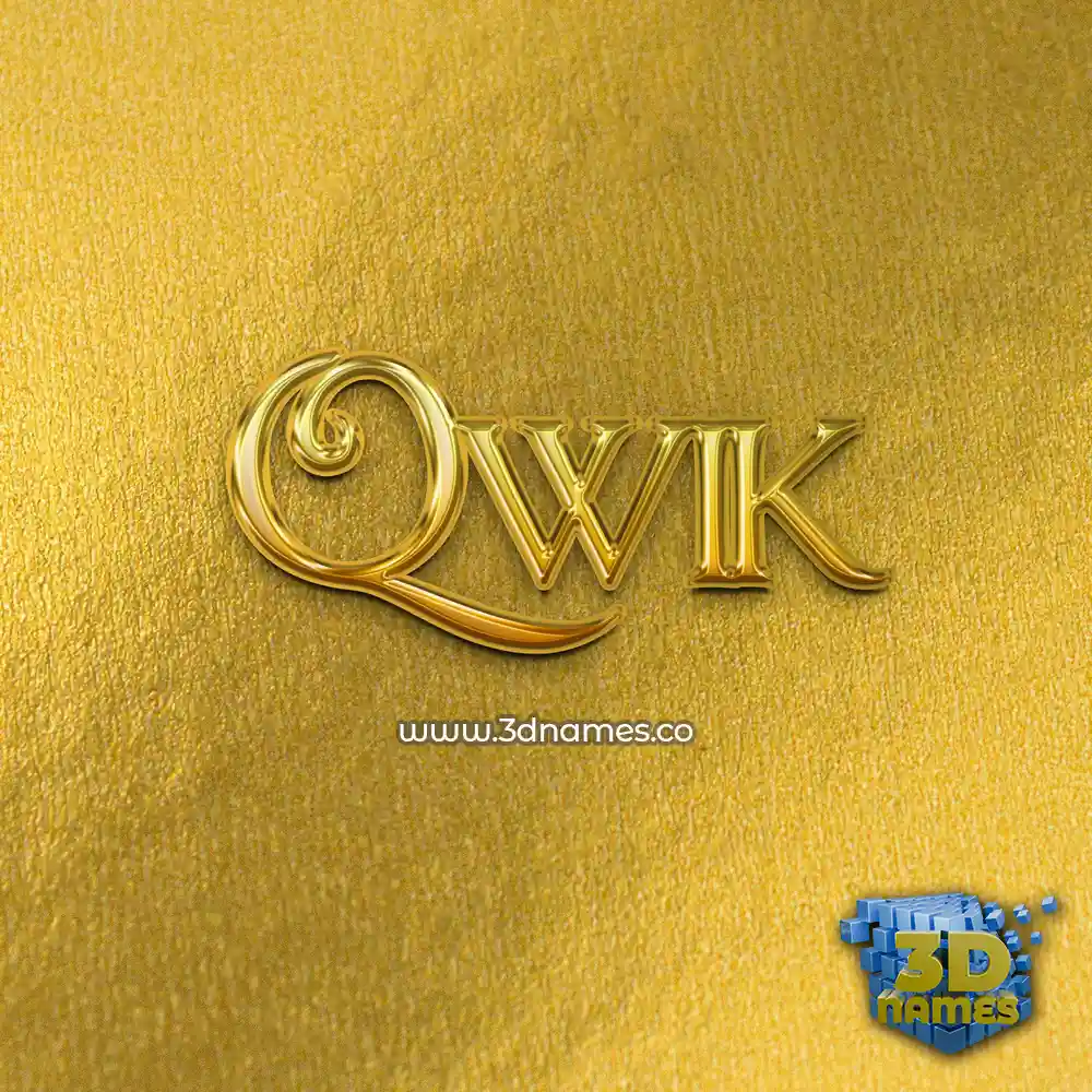 qwik in All Gold style - 3D name wallpaper qwik in All Gold style - 3D name wallpaper