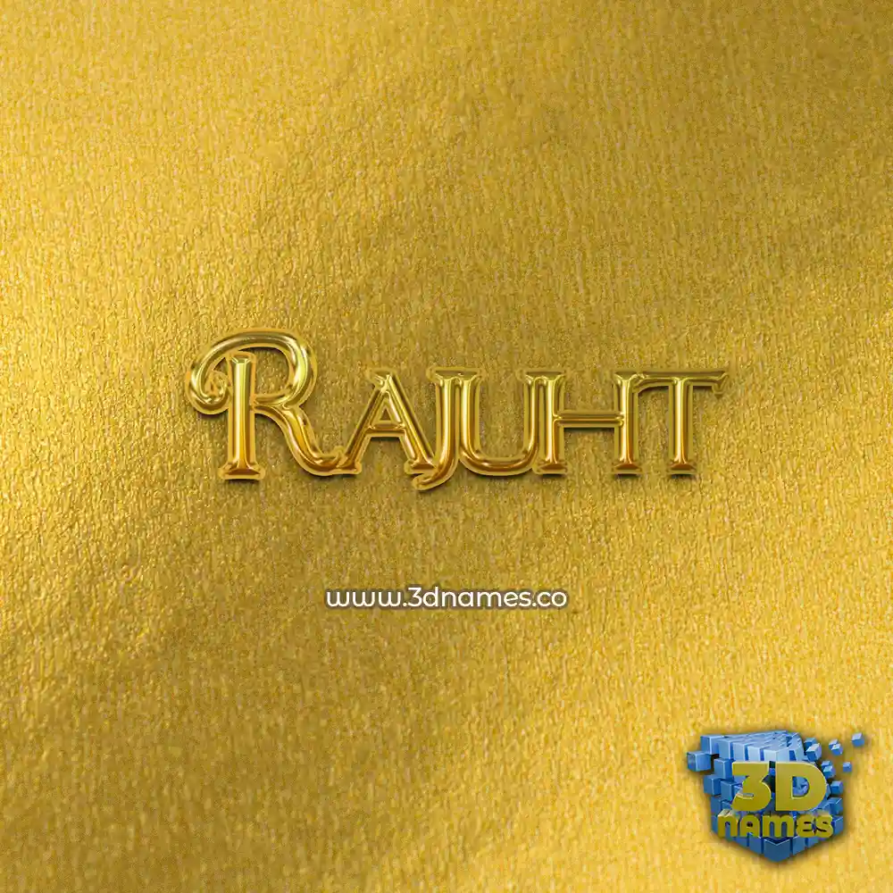 rajuht in All Gold style - 3D name wallpaper