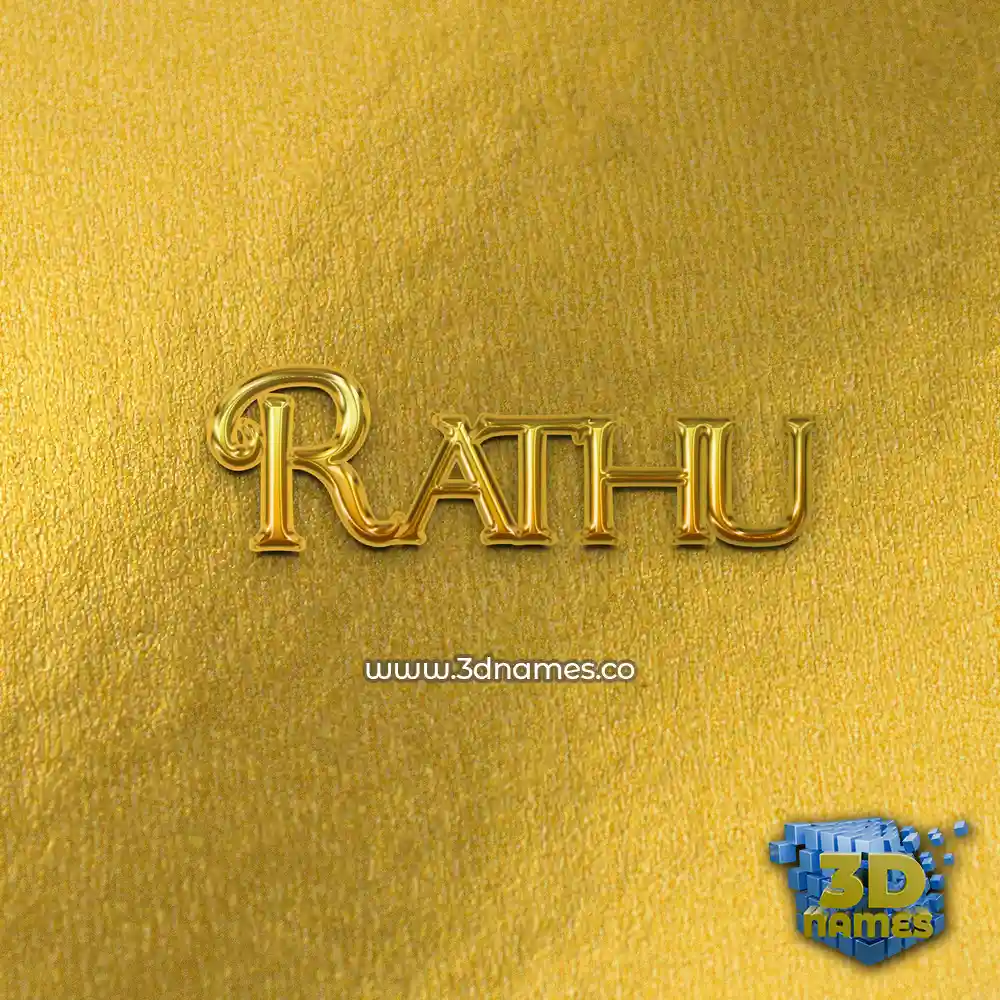 rathu in All Gold style - 3D name wallpaper