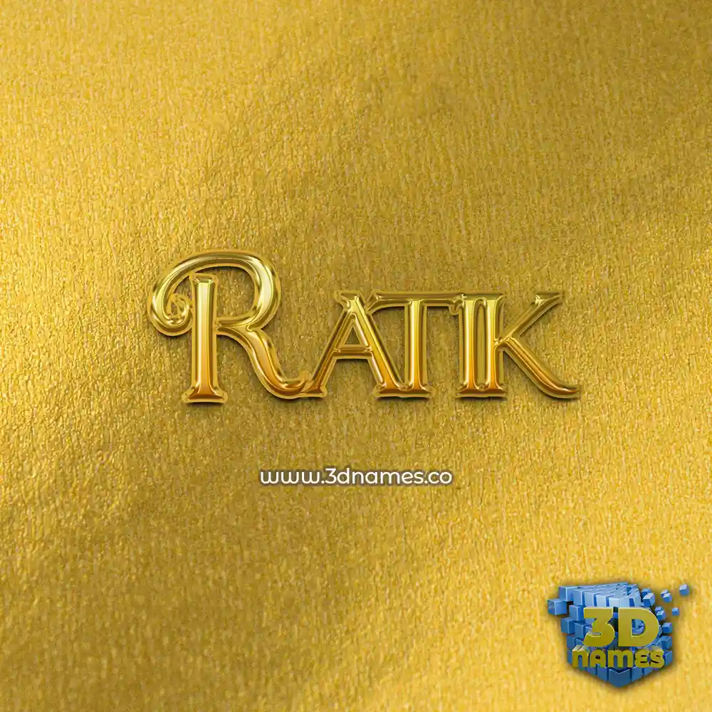 ratik in All Gold style - 3D name wallpaper